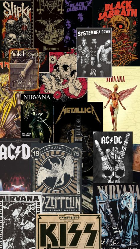 #metal #rock #80s #70s #retro #music #poster Rock And Metal Poster, All Rock Bands Wallpaper, 60s Rock Wallpaper, Rock Songs Wallpaper, Metal Album Cover Wallpaper, Wallpaper Iphone Metal Music, Rock N Roll Wallpaper Iphone, Metal Background Aesthetic, Metal Music Poster