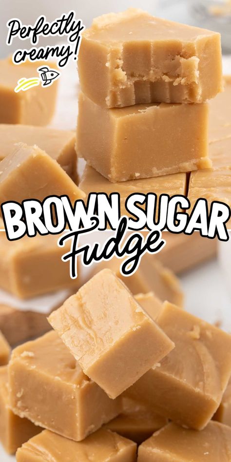 Holiday Fudge Recipes Easy, Peanut Butter Meltaway Fudge, Light Brown Sugar Recipes, Eaglebrand Fudge Recipes, Brown Sugar Fudge With Condensed Milk, Peanut Sweets, Thanksgiving Fudge, Easy Fudge Recipe 3 Ingredients, Easy Maple Fudge