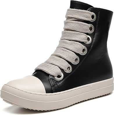 Women High Top Sneakers, Trainers Fashion, Platform Sneaker, Athletic Fashion, Rick Owens, Walking Shoes, Canvas Shoes, Leather Sneakers, High Top