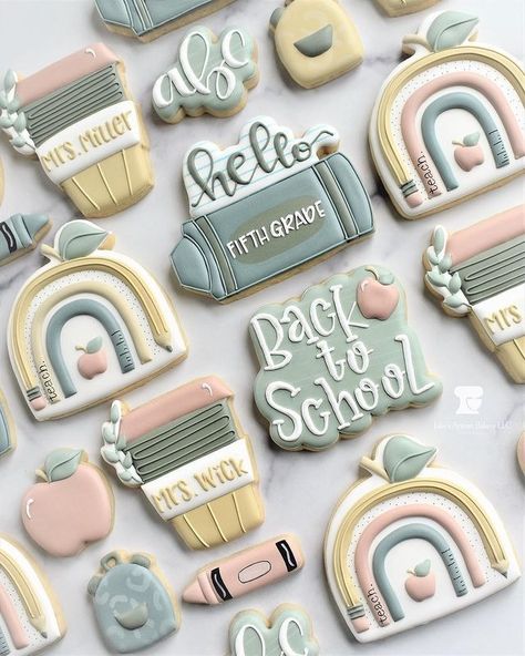 Cookie Inspiration • Instagram Julie Thomas, Teacher Party, Happy First Day Of School, Easter Dinner Recipes, Iced Sugar Cookies, Strawberry Cookies, Sugar Cookie Designs, School Celebration, Cookie Inspiration