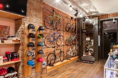 Standert Bicycles — Standert Bicycles Shop & Café Photos by Constantin... Standert Bicycle, Bicycle Cafe, Bicycle Garage, Bicycle Room, Bike Storage Garage, Store Architecture, Bike Hanger, Coffee Bike, Bike Room