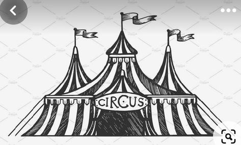 Circus Tent Tattoo, Circus Tent Drawing, Carnival Tattoo, Tent Drawing, Circus Book, Book Of Circus, Traditional Flash, Night Circus, Circus Tent