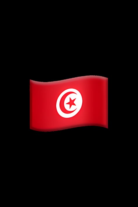 The emoji 🇹🇳 depicts the flag of Tunisia. The flag is rectangular in shape and is divided into two main sections. The top half of the flag is red in color, while the bottom half is white. In the center of the flag, there is a red circle with a white star inside it. The red circle is surrounded by a red crescent moon. The overall appearance of the flag is simple yet striking, with bold colors and strong geometric shapes. Red Crescent Moon, Different Country Flags, Ons Jabeur, Tunisia Flag, Flag Emoji, Apple Emojis, Algeria Flag, Red Crescent, Child Behavior