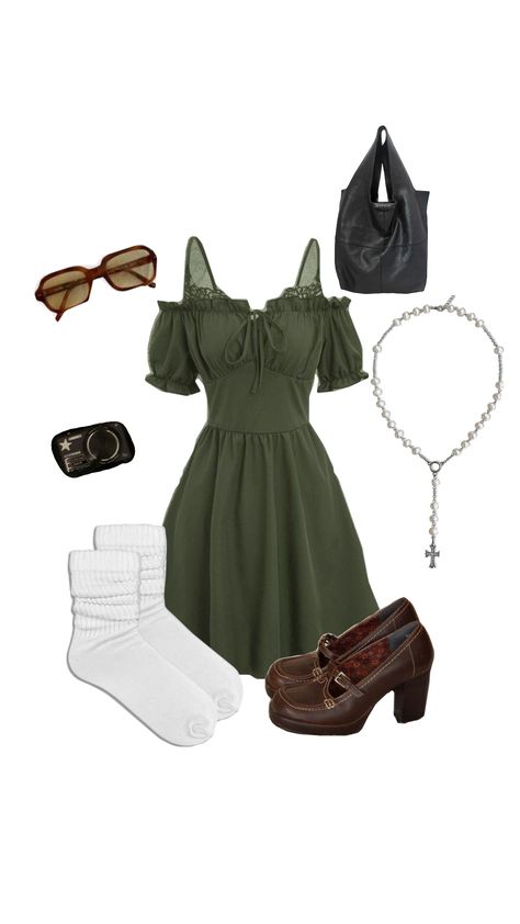 outfit inspo🌿 Sage Green Fits, Sage Green And Black, Green Outfits, Soft Girl Outfits, Green Fits, Green Soft, Green Outfit, Green And Black, Soft Girl