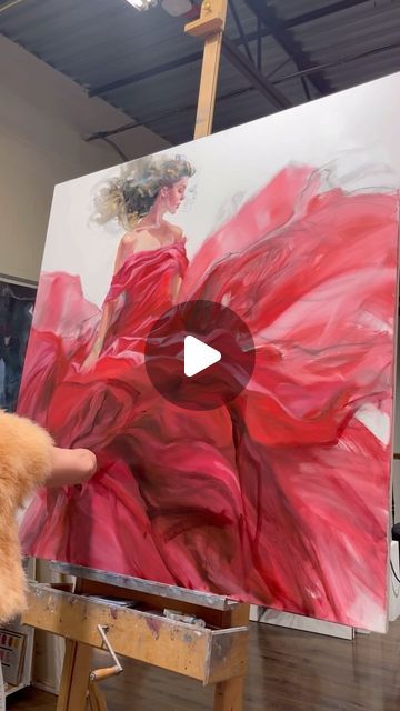 Anna Razumovskaya | Art | Painting on Instagram: "“Ruby Dance” oil painting collection! Dive into a world where passion ignites on canvas! Shades of crimson, scarlet and viva magenta weaving a symphony of emotions, like the endless dance. Each painting in this collection is a testament to the power of red – bold, vibrant, and unapologetically passionate. Step into the heart of ‘Ruby Dance’ and let the colors speak to your soul! 💃🎨 #RubyDance #PassionOnCanvas #oilpainting #painting #sketch #design #interior #interiordesign #contemporaryart #impressionistart #drawing #newcollection #живопись #дизайн #арт #красота #танго #tango #passion #dancers" Anna Razumovskaya Paintings, Lady In Red Painting, Art Tango, Anna Razumovskaya, Tango Art, Tango Dancers, Painting Collection, Viva Magenta, Red Painting