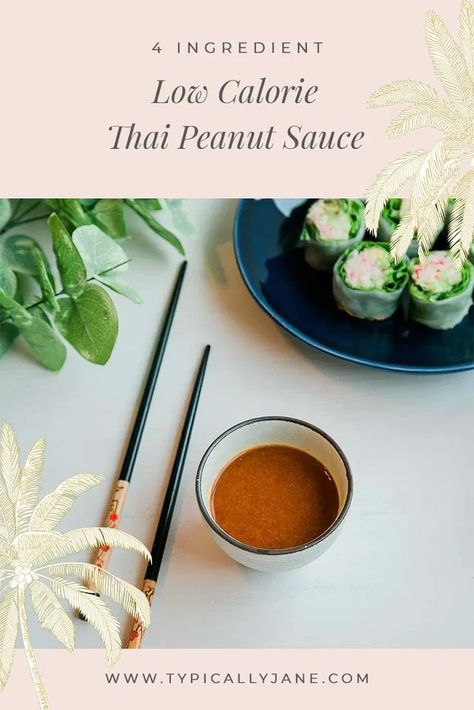 Low Cal Peanut Sauce, Low Calorie Thai Peanut Sauce, Low Calorie Peanut Dressing, Low Calorie Asian Sauce, Low Calorie Peanut Sauce, Asian Peanut Sauce, Low Calorie Sauces, Spring Roll Sauce, Thai Peanut Noodles