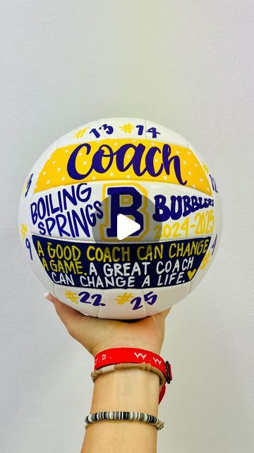 Painted Volleyball Ideas, Decorated Volleyball, Gifts For Coaches, Volleyball Team Bonding, Photo Display Board, Graduation Chalkboard, Team Quotes, Graduation Party Diy, Volleyball Quotes