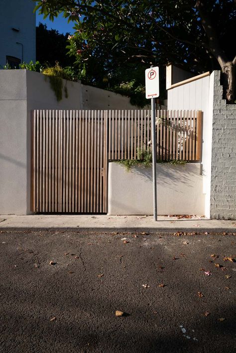 Japanese Wood Fence, Paddington House, House Fence Design, Front Fence, Boundary Walls, The Local Project, Rooftop Garden, Fence Gate, Fence Design