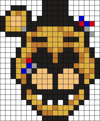 Fnaf Art Freddy, Pixel Art Pattern Fnaf, Fnaf Pixel Art Grid Easy, Fnaf Cross Stitch, Fnaf Art Easy, Fnaf Perler Beads Pattern, Fnaf Pixel Art Grid, Scene Pixel Art, Fnaf Perler Beads