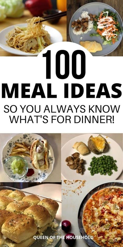 List of 125 Common Meals for Dinner! List Of Dinner Ideas Menu Planning, Dinner List Ideas Menu Planning, 7 Day Dinner Menu Ideas, Common Dinner Ideas, Dinner Ideas For The Week Menu Planning, Out Of The Ordinary Dinner Recipes, Weekly Dinner Menu Ideas Families, Family Meal Planning Ideas Weekly, Dinner For 4 Adults