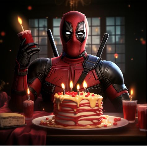 Deadpool Happy Birthday, Deadpool Birthday, Deadpool Artwork, Spiderman Cake Topper, Happy Birthday Drawings, Happy Birthday Wishes Pics, Birthday Wishes Pics, Deadpool Art, Deadpool Movie