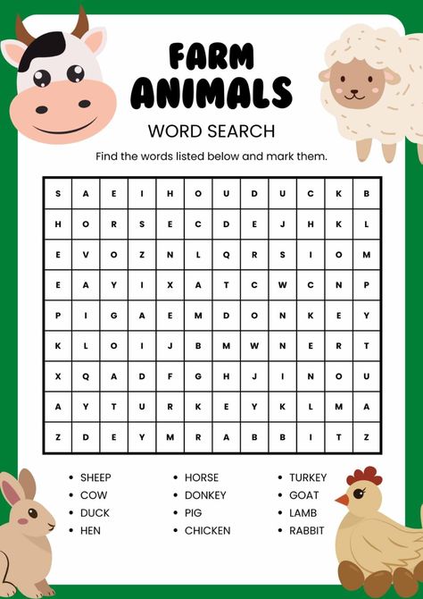 English Animals Worksheet, Worksheet Animals For Kids, Animals Farm Activities, Farm Animals Worksheets Preschool, Animals Worksheet Kindergarten, Farm Animals Worksheets For Kids, Farm Animal Worksheet, Animal Worksheets For Kids, Animals Worksheets For Kids