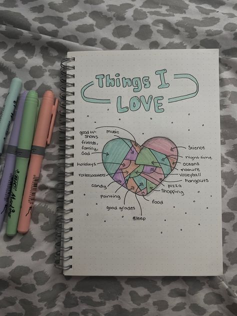 bullet journal inspo ideas things i love Journal Inspo Ideas, Bujo Aesthetic, Motivation Journal, Cute Diary, Love Diary, Love Scrapbook, Pretty Journals, Bujo Ideas, Bullet Journal Mood