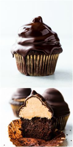 Chocolate Shell Cupcakes, Chocolate And Peanut Butter Cupcakes, Hi Hat Cupcakes, Peanut Butter Chocolate Cupcakes, Chocolate Cupcakes With Peanut Butter, Hat Cupcakes, Chocolate Peanut Butter Cupcakes, Making Peanut Butter, Peanut Butter Cupcakes