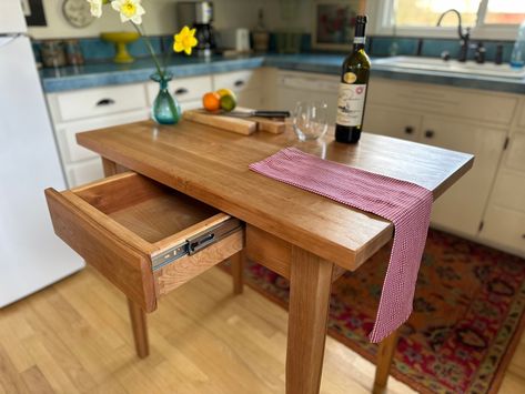 Butcher block kitchen cart