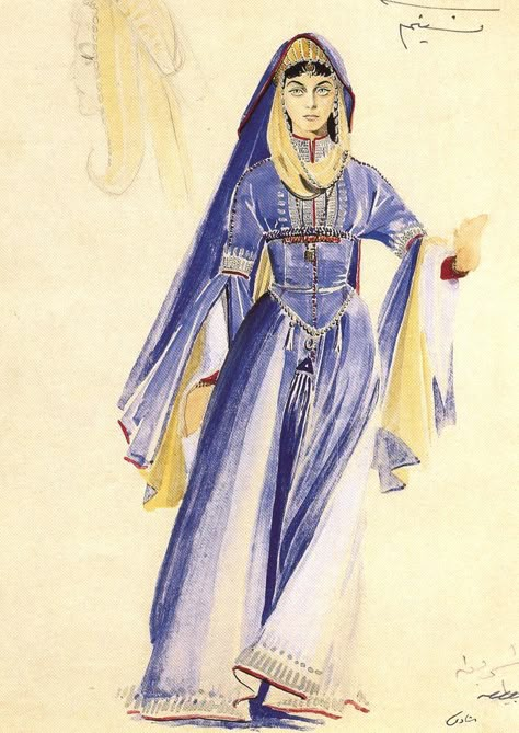 fashion illustrations #shady abd al salam Ancient Fashion Persian, Arabic Clothes, Arab Clothing, Your Highness, Costume Design Sketch, Arabic Clothing, Eastern Fashion, Art And Fashion, History Fashion