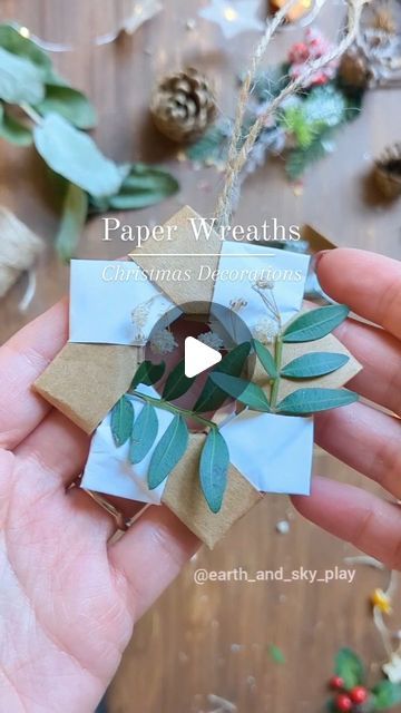 🌿Anna☀️| Crafts, Play & Learning on Instagram: "Paper Wreaths 🎄🌿

Last Christmas I had the honour of hosting a live Christmas Craft workshop and this was one of our simple Christmas origami makes! 

My daughter got the hang of these quicker than I did 🤣 

Tip - it's easier to work with thinner paper!

To make ✂️

⭐ You will need 8 pieces of paper measuring 4cm x 8 cm 
⭐ Fold the ends up as shown and then fold in half
⭐ Piece each 'boot' together working your way round 
⭐ You can then leave as they are or insert small pieces of dried flowers and leaves into the folds 🌿
⭐ Add some twine to hang and you're all done!

Use them as decorative baubles, as part of a garland or even use as gift tags 🥰

Those of you on my mailing list - I'll be including a Step by Step guide for this one 🌿

# Paper Wreaths, Anna Craft, Craft Workshop, Origami Gifts, Origami Artist, Paper Wreath, Christmas Origami, Crafts Workshop, Last Christmas