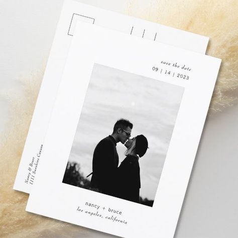 Ultra Minimal Modern Typography Photo Wedding Save Announcement Postcard | Zazzle#Elegant #DIYWeddingInv #UniqueInvitations #WeddingInspo
#WeddingIdeas Save The Date Wedding Ideas, Save The Date Polaroid, Letterpress Studio, Save The Date With Photo, Save The Date Ideas, Bride Vibes, Postcard Wedding Invitation, 2025 Wedding, Modern Save The Dates