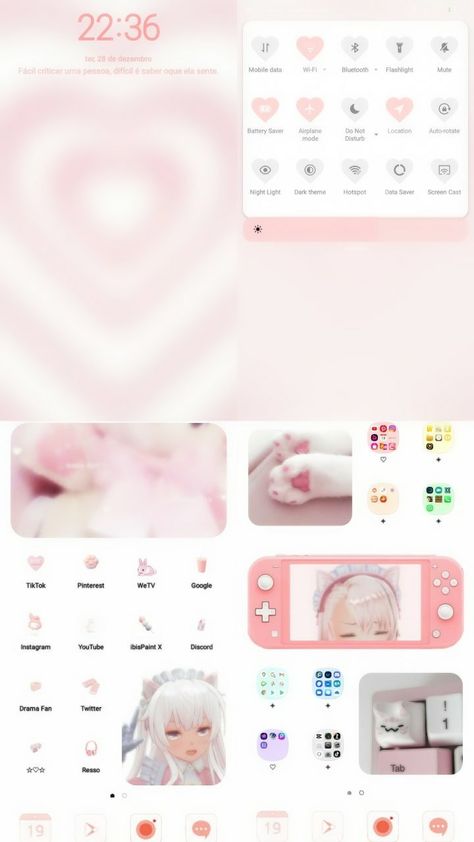 Theme Ideas for android, Temas da cor rosa, Idéias de temas, Android, Pink, Cute, Simple <3 Mi Control Center, Simple Photo Widget, Photo Widget, Control Center, Simple Photo, Anime, Quick Saves