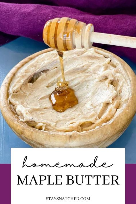 This Homemade Maple Butter is so fast and easy. I like to prepare it whipped so that it’s thick, creamy, and easy to spread. It is a wonderful whipped spread perfect for adding sweet flavor to biscuits, pancakes, rolls, and more. You can even use a sugar-free maple syrup for a healthier option. Maple Butter Syrup Recipe, Salted Maple Butter, Homemade Maple Butter, Maple Syrup Butter, Whipped Butter Flavors, Maple Cranberry Butter, Maple Honey Butter, Flavored Whipped Butter Recipes, Whipped Maple Butter