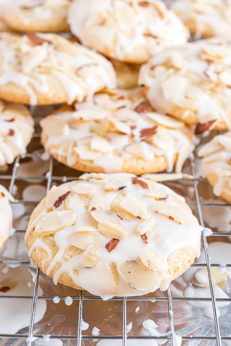 Almond Cookies Recipe - Shugary Sweets Iced Almond Cookies, Toasted Almond Cookies, Almond Cream Cookies, Almond Crunch Cookies, Almond Kisses Cookies, Norwegian Almond Cookies, Sliced Almonds Recipes Desserts, Almond Torte Cookies, Vanilla Almond Cookies