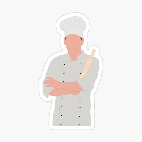 Chef sticker avaible on redbubble Chef Sticker, Baker Cake, Cake Lover, Cartoon Stickers, Border Design, Funny Stickers, Chef, Notebook, Collage