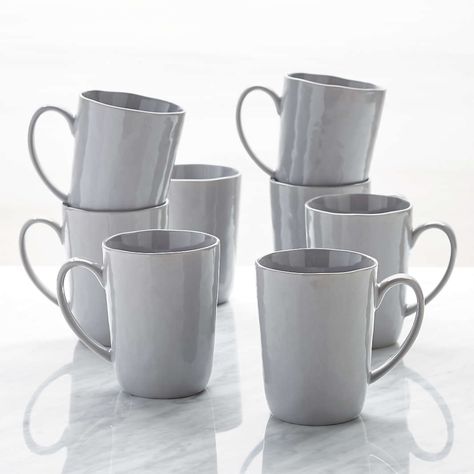 Grey Cup, Grey Mugs, Best Coffee Mugs, Kitchen Accessories Decor, Bar Set Up, Coffee Cup Set, Grey Ceramics, Glass Coffee Mugs, Porcelain Dinnerware