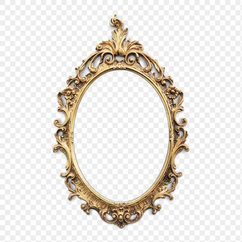 Royal Picture Frame, Mirror Overlay, Mirror Png, Gold Frame Design, Antique Mirror Frame, Mirror Ornament, Vintage Gold Mirror, Royal Frame, Fancy Mirrors