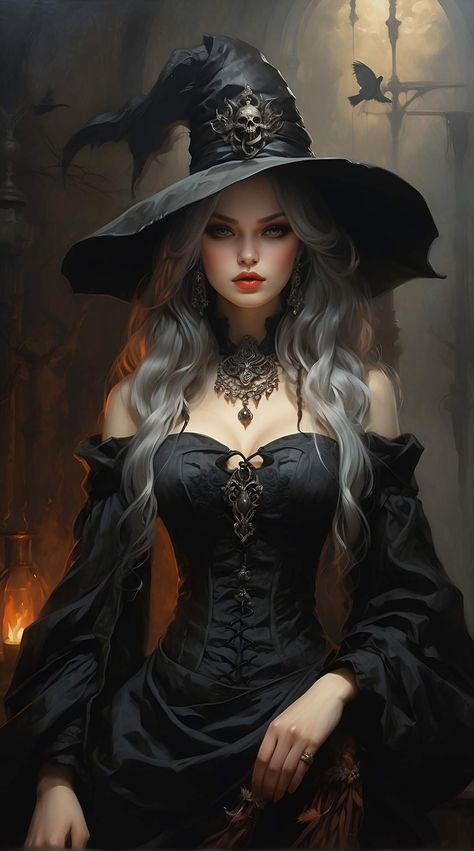 Witch Pictures, Image Halloween, Fantasy Witch, Beautiful Witch, Fantasy Magic, Halloween Artwork, Halloween Costume Outfits, Ancient Beauty, Goth Art