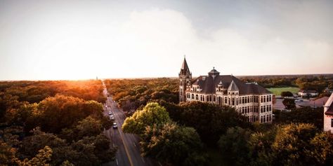 Picturesque Southwestern University is the oldest college in Texas. Southwestern University, Georgetown Texas, Texas Towns, Georgetown Tx, Friday Night Lights, Quick Guide, Night Lights, Small Town, The Land