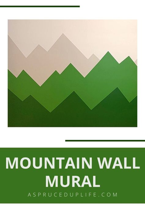 Bedroom and nursery wall murals add a custom touch to your home’s décor without any structural changes. Mountain wall murals are increasingly popular and connect with many bedroom and nursery themes. Check out how to paint this green palette mountain wall mural. Mural On Green Wall, Simple Mountain Wall Mural, Paint A Mountain, Boys Bedroom Green, Peanuts Nursery, Mural For Bedroom, Mountain Bedroom, Boys Room Mural, Dino Room