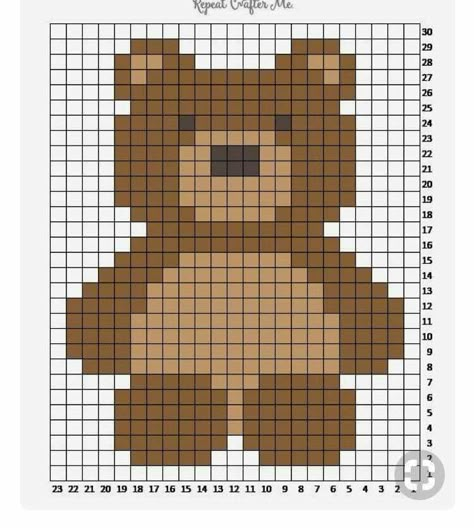 Pola Sweater, Grid Crochet, Amigurumi Bear, Bear Embroidery, Graph Crochet, Pola Amigurumi, Pixel Crochet, Tapestry Crochet Patterns, Crochet Design Pattern