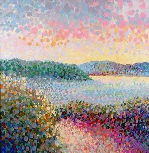 sss Pointilism Landscape Painting, Pointism Art, Angelo Franco, Pointalism Art, Watercolour Florals, Color Tips, Paintings Landscape, Stippling Art, Posca Art