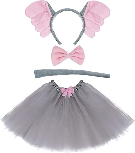 Amazon.com: Dxhycc Grey Elephant Costume Set Elephant Ears Headband Bow Tie Tail Tutu Skirt Animal Fancy Costume Kit Halloween Cosplay Party Accessories for Kids : Clothing, Shoes & Jewelry Kids Elephant Costume, Elephant Costume, Elephant Costumes, Halloween Party Dress, Mouse Costume, Fancy Costumes, Headband Bow, Mouse Ears Headband, Skirts For Kids