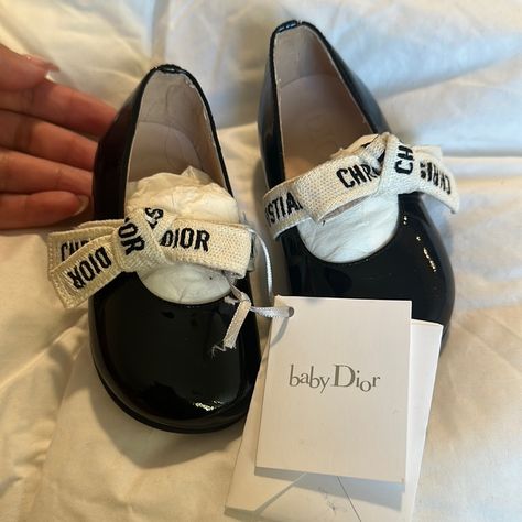 Inly Worn 1x. Perfect Condition. No Scuffs. Fit My Daughter From 12-18 Months Dior Baby Clothes, Baby Dior Dress, Dior Flats, Dior Kids, Dior Dresses, Tiny Stuff, Baby Dior, Reborn Nursery, Ballet Kids