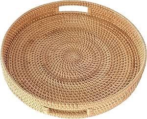 Rattan Serving Tray, Snack Bread, Breakfast Drinks, Table Breakfast, Bread Fruit, Rattan Tray, Wicker Tray, Woven Baskets, Fruit Vegetables