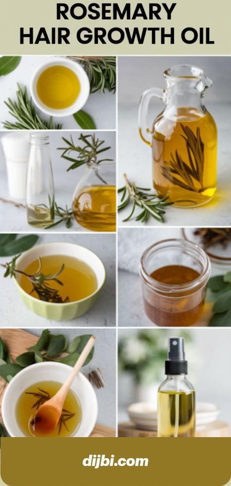 Homemade Oils For Hair Growth, How To Make Rosemary Oil For Hair Growth, Diy Hair Growth Oil Recipe, Diy Hair Oil For Hair Growth, Vitamin For Hair Growth, Rosemary Hair Growth Oil, Hair Growth At Home, Hair Growth Routine, Rosemary For Hair Growth