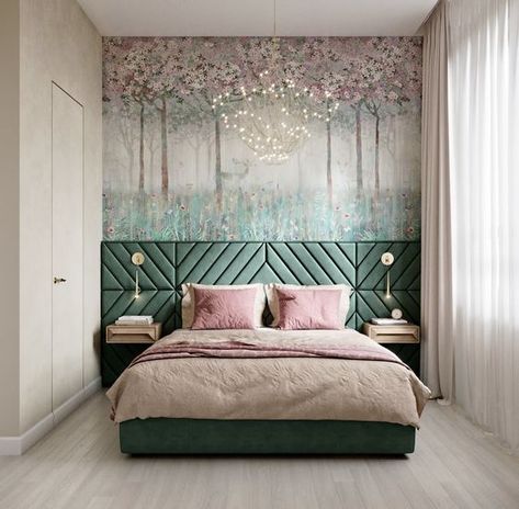 Bedroom Back Wall Design, Bed Back Design, Pink Bedroom Design, Bedroom Ideas Inspiration, Bedroom Design Ideas, Bed Furniture Design, Elegant Bedroom, Deco Furniture, Bedroom Furniture Design