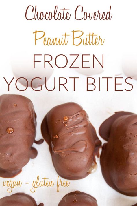 These sweet Chocolate Covered Peanut Butter Frozen Yogurt Bites are crunchy on the outside and creamy on the inside. Low Carb Ice Cream Recipe, Chocolate Frozen Yogurt, Frozen Yogurt Bites, Peanut Butter Yogurt, Frozen Yogurt Recipes, Yogurt Bites, Low Carb Ice Cream, Chocolate Covered Peanuts, Yogurt Ice Cream