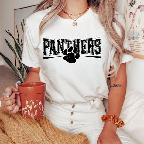 Panthers Svg, College Mascot, Shirt Sublimation Design, Panther Shirts, Panther Logo, School Spirit Shirts, Shirt Sublimation, Spirit Shirts, Florida Panthers