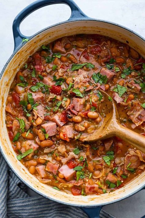 Charro Beans Boracho Bean Recipe Easy, Arrechera Recipe, Crockpot Charro Beans Mexican, Charo Beans Mexican, Dutch Oven Beans, Charo Beans Recipe Slow Cooker, Charro Beans With Canned Beans, Crockpot Charro Beans, Charro Beans Crock Pot