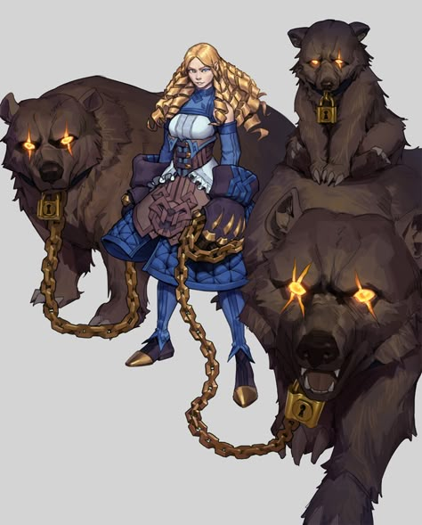 Beast Tamer, 3 Bears, Three Bears, Fairy Tale Characters, Dnd Art, 판타지 아트, Fantasy Rpg, Fantasy Inspiration, Character Design References