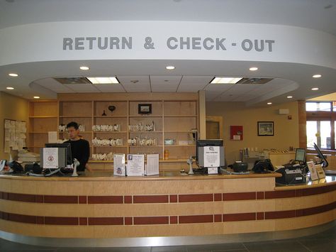 Circulation Desk | Flickr - Photo Sharing! Circulation Desk, School Library Decor, Library Signage, Library Desk, Library Media Center, Library Signs, Library Boards, Childrens Library, Library Wall