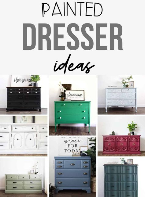 Painting Dressers Ideas, Colored Dressers Bedroom, Painting A Dresser Ideas, Large Dresser Makeover, How To Paint A Dresser, Painted Dresser Color Ideas, Painted Dressers Ideas, Dresser Makeover Diy Paint, Painted Bedroom Furniture Ideas Colour