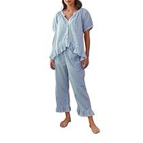 Striped Pajama Pants, Matching Pants Set, Peplum Shirt, Pajama Pattern, Plaid Pajama, Babydoll Shirt, Gingham Pants, Plaid Pajama Pants, Cute Sleepwear