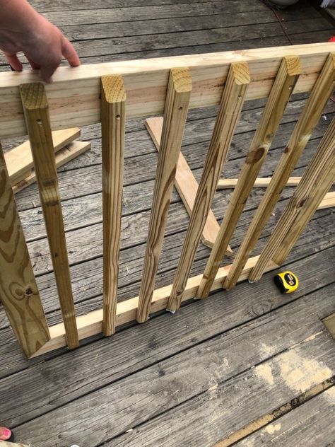 Instead of spening a fortune on a baby gate, create your own baby or pet gate with this simple tutorial. #diy #babygate #petgate #hometalk Outdoor Pet Gate For Deck, Outdoor Deck Gate, Building A Gate For A Deck, Diy Inside Dog Gate Ideas, Gate For Porch Diy, Gate For Deck Stairs, Diy Gate For Stairs, Deck Gate Diy, Diy Porch Gate