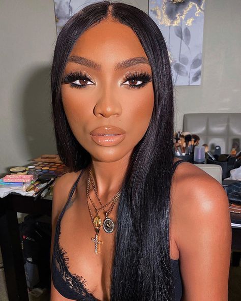 Simple Makeup Ideas, Natural Glam Makeup, Formal Makeup, Brown Skin Makeup, Fall Makeup Looks, Glam Makeup Look, Black Women Makeup, Natural Glam, Dark Skin Makeup