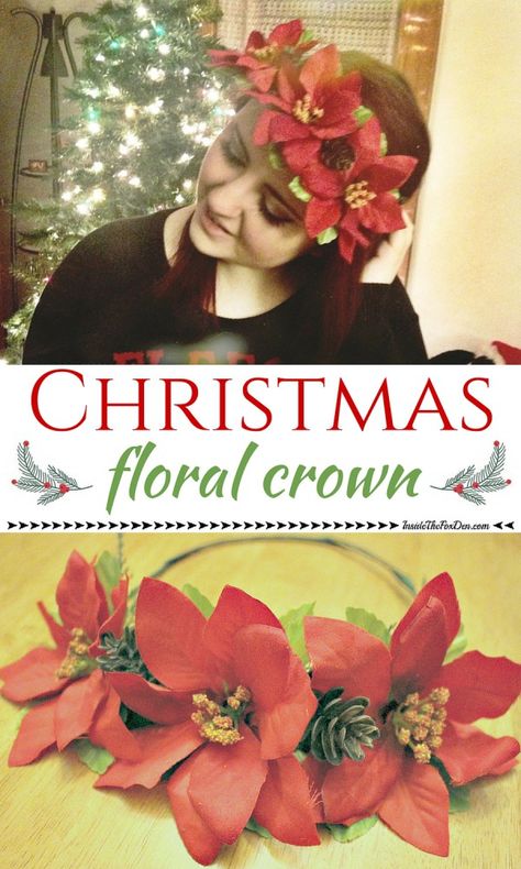 Christmas Crown, Crown Diy, Fox Den, Diy Flower Crown, Crown For Women, Diy Crown, Sleigh Bells, Floral Crowns, Floral Picks