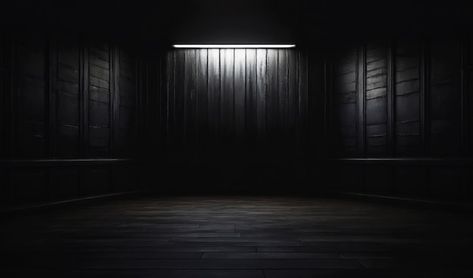 A dark empty room interior with wooden w... | Premium Photo #Freepik #photo #dark-room #wooden-floor #wooden-wall #3d-illustration Dark Room Background, Empty Rooms Interior, Dark Atmosphere, No Exit, Dark Living Rooms, Ep Album, Black Room, Empty Room, Dark Interiors