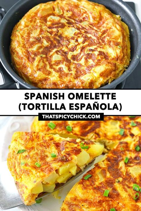 Love a Spanish omelette? Then let me introduce you to air fryer tortilla de patatas. Less oil but still the same amazing ingredients that make the classic Spanish omelette that we all know and love. Spanish Frittata, Omelette Tortilla, Spanish Tortilla Recipe, Potato Omelette, Spanish Breakfast, Unprocessed Recipes, Omlet Recipes, Spanish Potatoes, Spanish Tortilla